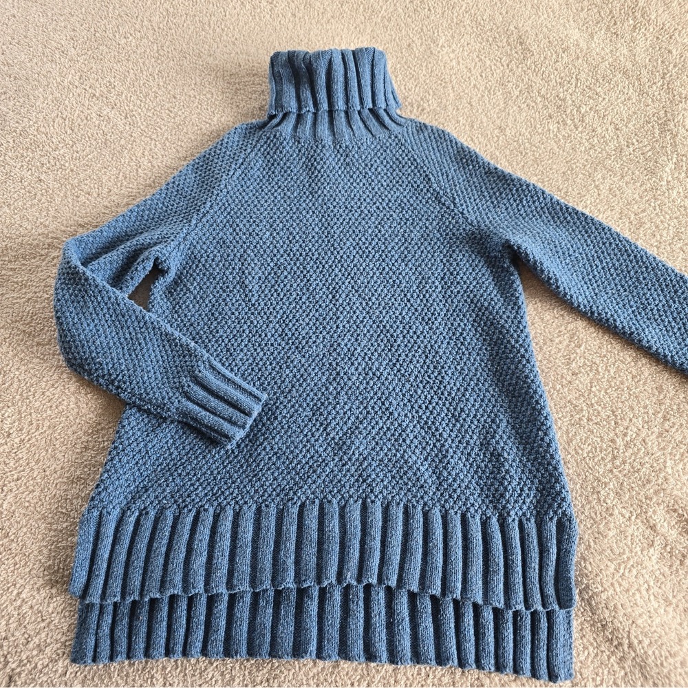 Patagonia Women's Off Country Turtleneck Chunky Knit Sweater Blue Cottagecore XS